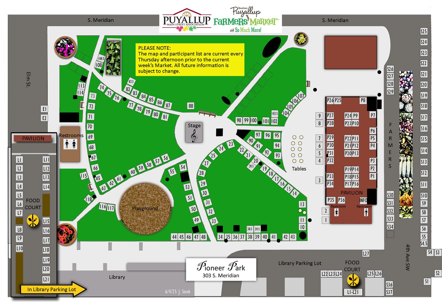 2025 Puyallup Farmers Market Map