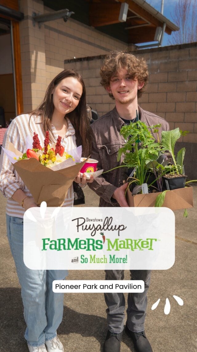 Join us today, 6/27 at the Puyallup Farmers' Market from 9am-2pm. We have over 145 participants that bring you the finest quality products. Also enjoy live music on-stage by Stephanie Anderson & Tim Raye from 11am-1pm!
#NotJustAnyMarket #PuyallupFarmersMarket #WeGottaWholeLottaGoodGoinOn #ShopLocal #FarmFres