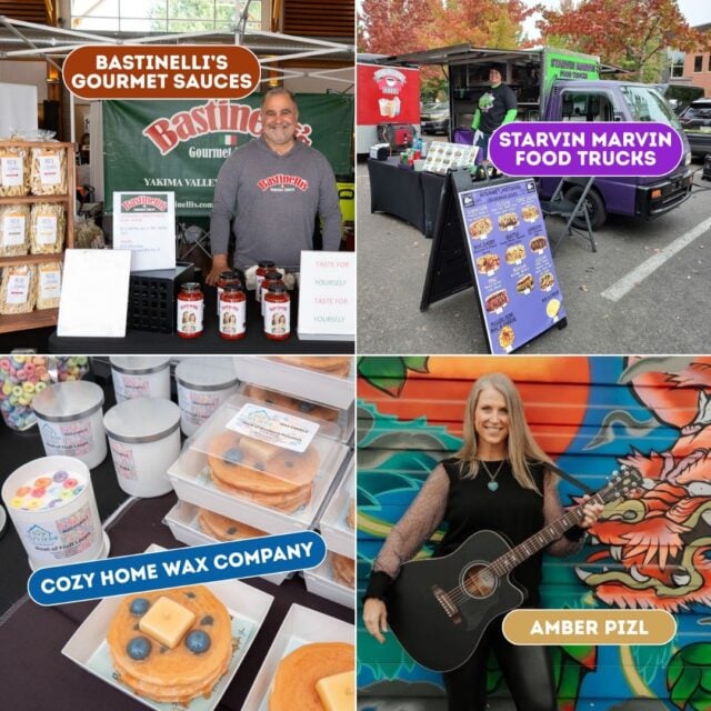 Join us this Saturday from 9am-2pm for the 9/19 Market experience. You will find over 145 participants including:

🌟 @bastinellisgourmet with locally produced pasta sauces featuring Yakima Valley Wine, San Marzano style tomatoes and Washington State produce.

🌟 @cozyhomewaxco offering unique and fun scented wax melts, candles, and fire starters.

🌟 @starvinmarvinfoodtrucks serving an assortment of gourmet hot dogs and delicious sides.

You will also discover a marketplace full of farmers offering meat, seafood, freshly harvested fruits and vegetables, and beautiful flower bouquets; a curated collection of talented artists and crafters; food artisans selling small batch artisanal foods; and chefs creating freshly prepared meals for on-site enjoyment. From 11am-1pm you can also enjoy live music featuring guitarist @amberpizlmusic.

Don't miss out on this weekly gathering in downtown Puyallup's beautiful Pioneer Park and Pavilion! As always, leashed dogs are welcome outdoors and admission is free.

Check the links in our bio to find out more about our marketplace and vendors and be sure to FOLLOW US in order to be entered into our Market giveaways! 

#NotJustAnyMarket #PuyallupFarmersMarket #WeGottaWholeLottaGoodGoinOn #ShopLocal #FarmFresh