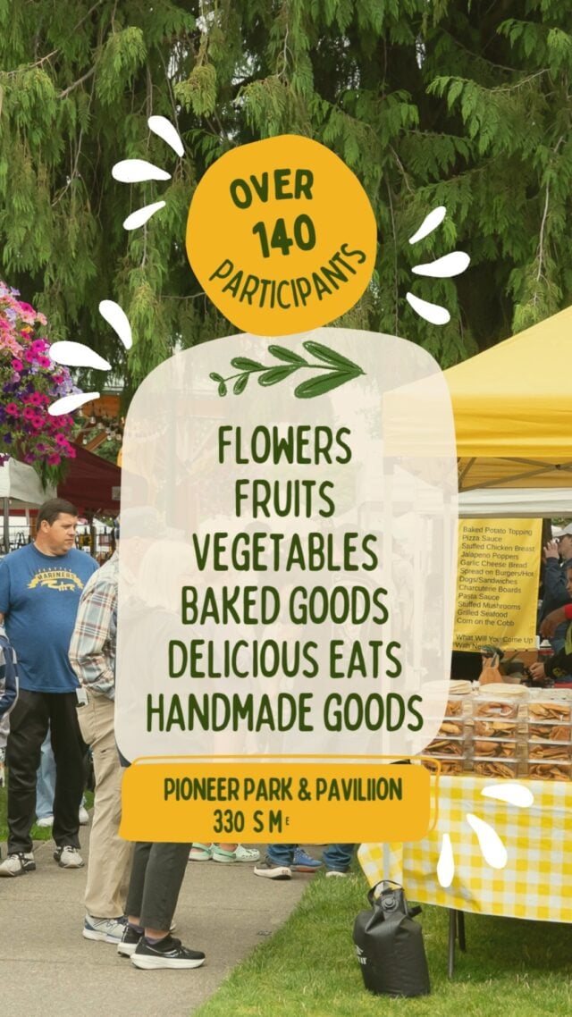 Join us today, 5/2 at the Puyallup Farmers' Market from 9am-2pm. We have over 145 participants that bring you the finest quality products. Live music on-stage by local musician @sam.dawson.music from 11am-1pm!